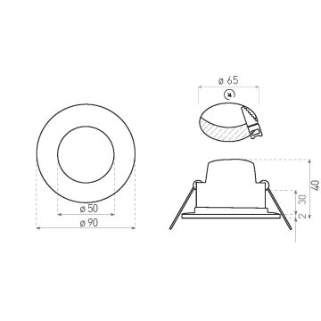 LED Kúpeľňové podhľadové svietidlo BONO LED/5W/230V 3000K IP65 biela