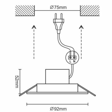 LED Kúpeľňové podhľadové svietidlo LED/7W/230V 4000K béžová IP44