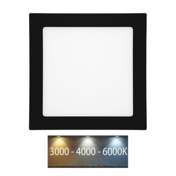 LED Kúpeľňové podhľadové svietidlo RAFA LED/18W/230V 3000/4000/6000K 22x22 cm IP44 čierna