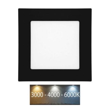 LED Kúpeľňové podhľadové svietidlo RAFA LED/6W/230V 3000/4000/6000K 12x12 cm IP44 čierna