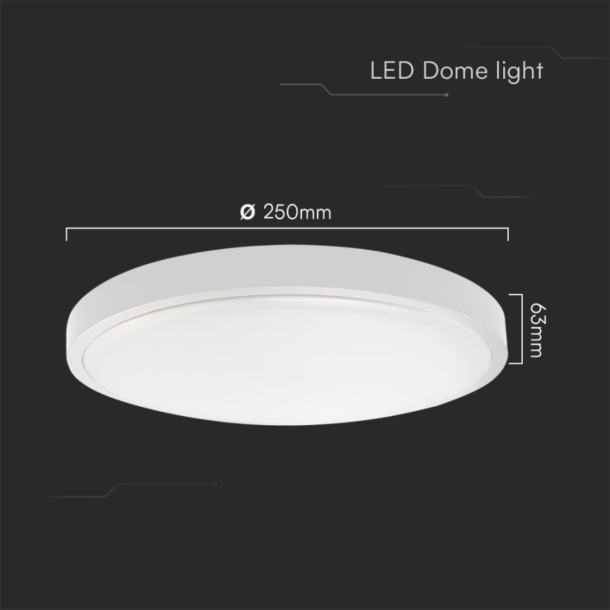 LED Kúpeľňové stropné svietidlo LED/18W/230V IP44 3000K pr. 25 cm biela