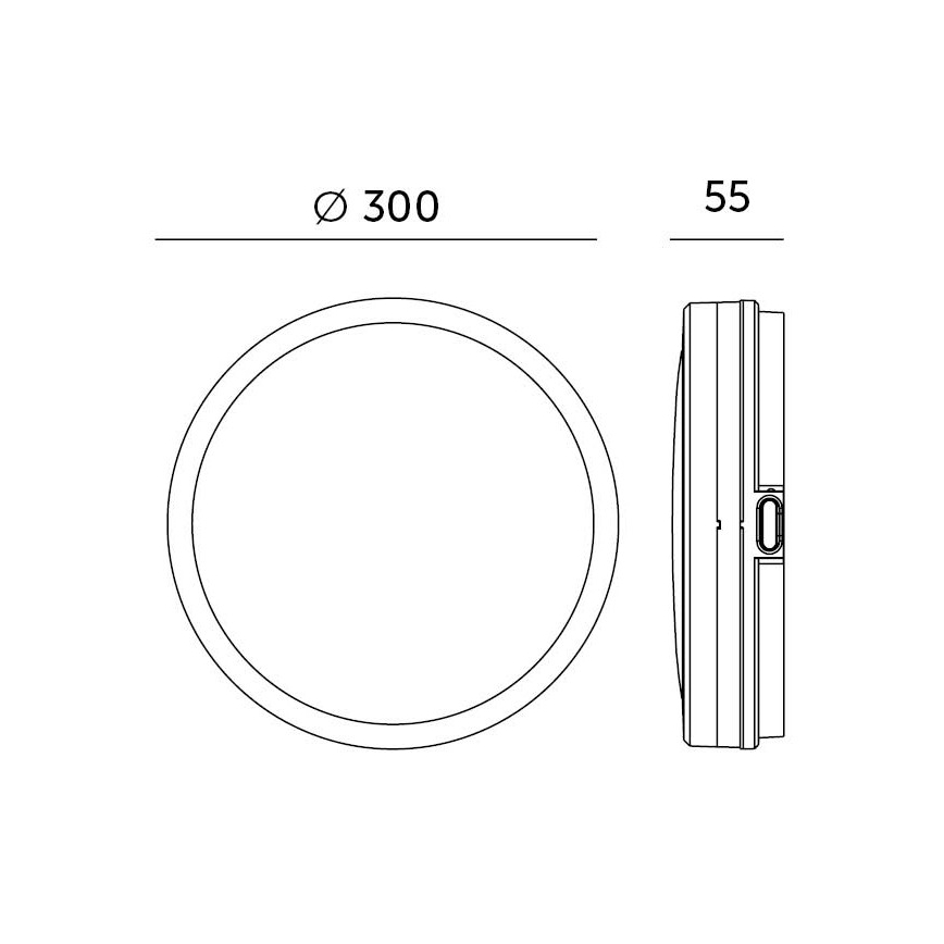 LED Kúpeľňové stropné svietidlo LED/24W/230V 3000/4000/6500K IP65 pr. 30 cm čierna