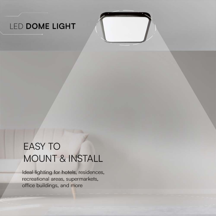 LED Kúpeľňové stropné svietidlo LED/48W/230V 3000K IP44 čierna