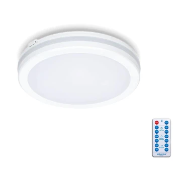 LED Kúpeľňové stropné svietidlo so senzorom LED/12W/230V 3000/4000/6500K IP65 pr. 20 cm biela + diaľkové ovládanie