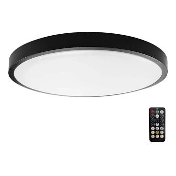 LED Kúpeľňové stropné svietidlo so senzorom LED/24W/230V 4000K IP44 čierna + diaľkové ovládanie