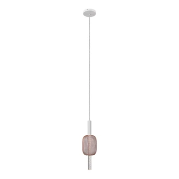 LED Luster na lanku HOLD LED/5W/230V rose gold/biela