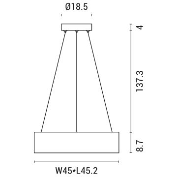 LED Luster na lanku LED/30W/230V 3000K 45x45 cm biela