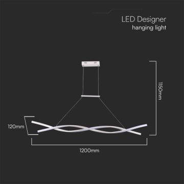 LED Luster na lanku LED/30W/230V 3000K biela