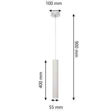 LED Luster na lanku TUBA 1xGU10/4,8W/230V šedá/matný chróm
