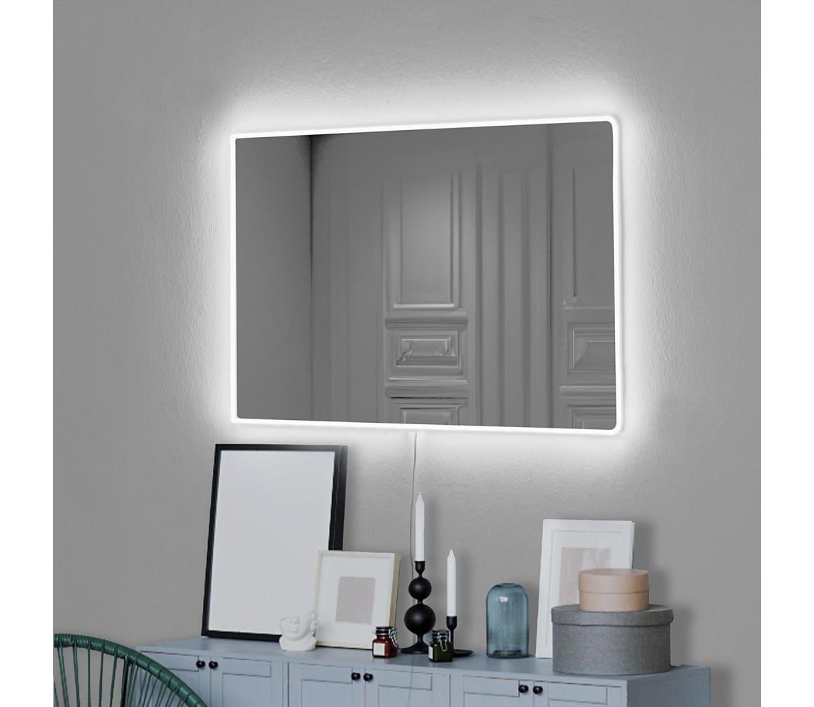  LED Nástenné zrkadlo s podsvietením RECTANGULAR 60x40 cm biela 