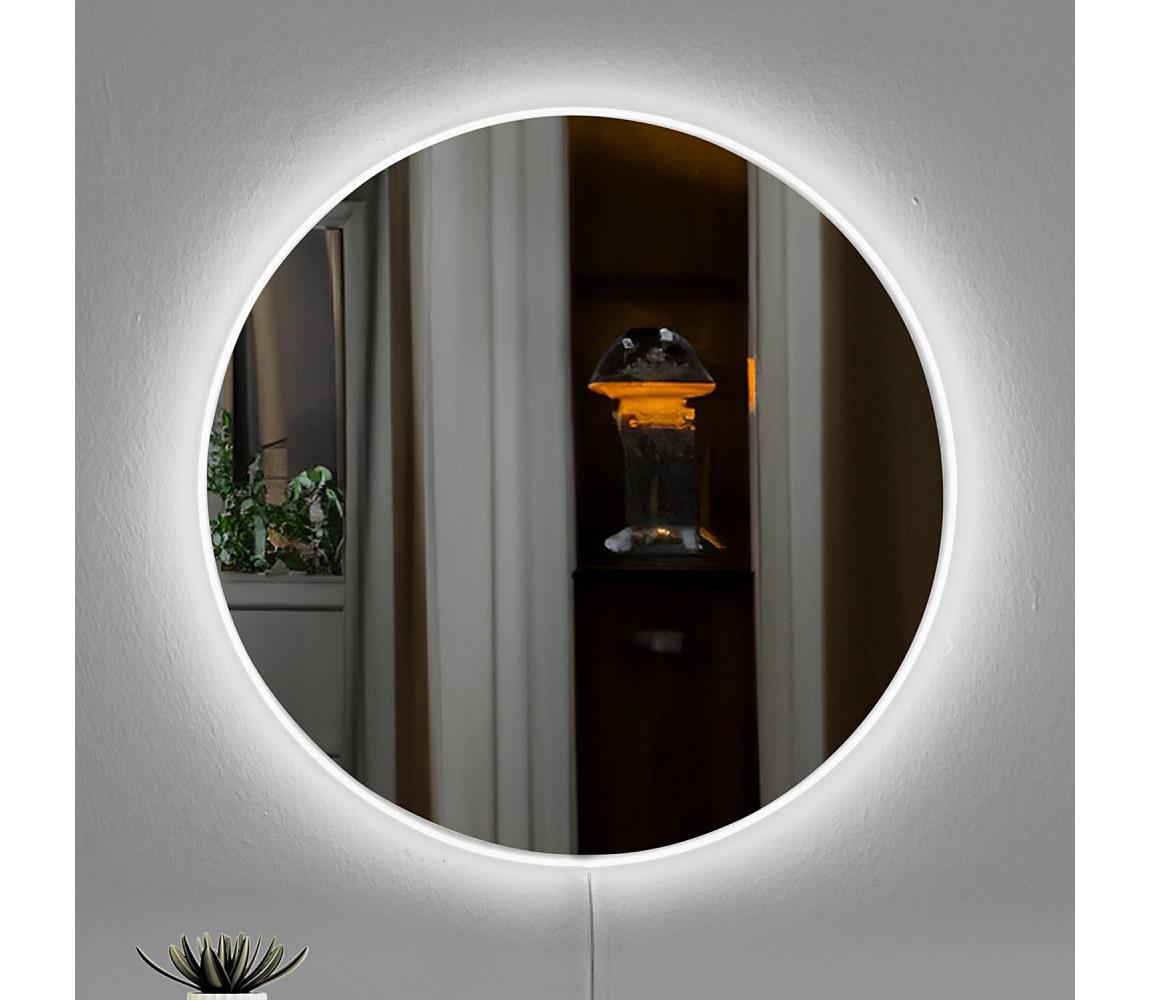  LED Nástenné zrkadlo s podsvietením ROUND pr. 60 cm biela 