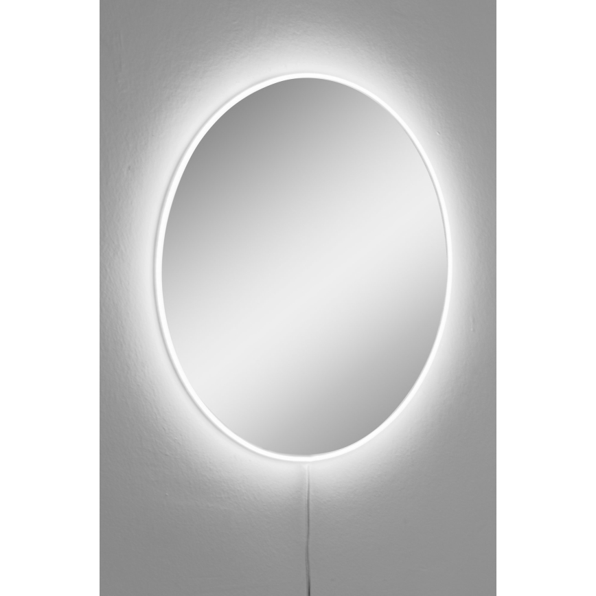 LED Nástenné zrkadlo s podsvietením ROUND pr. 60 cm biela