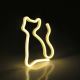 LED Neónová nástenná dekorácia CAT LED/3W/3xAA žltá