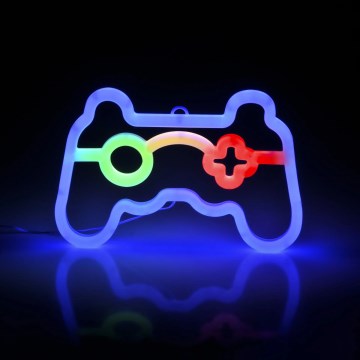 LED Neónová nástenná dekorácia GAME LED/3W/3xAA USB modrá