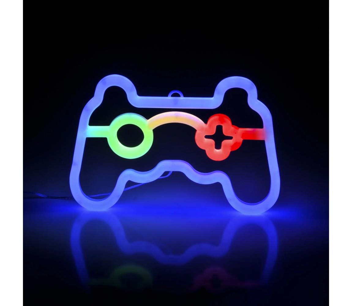  LED Neónová nástenná dekorácia GAME LED/3W/3xAA USB modrá 