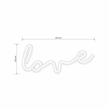 LED Neónová nástenná dekorácia LOVE LED/3W/3xAA červená