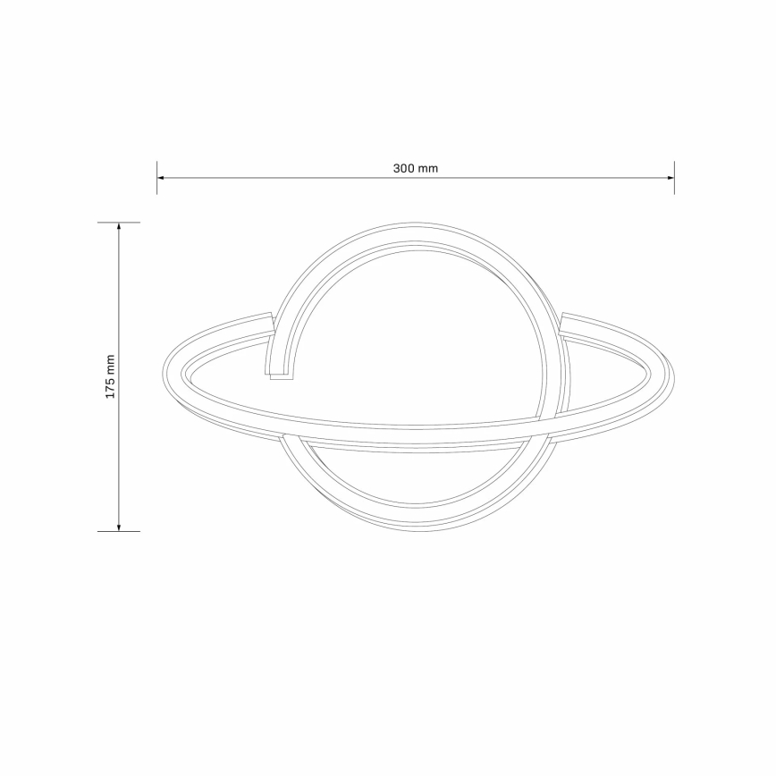 LED Neónová nástenná dekorácia PLANET LED/3W/3xAA USB modrá/žltá