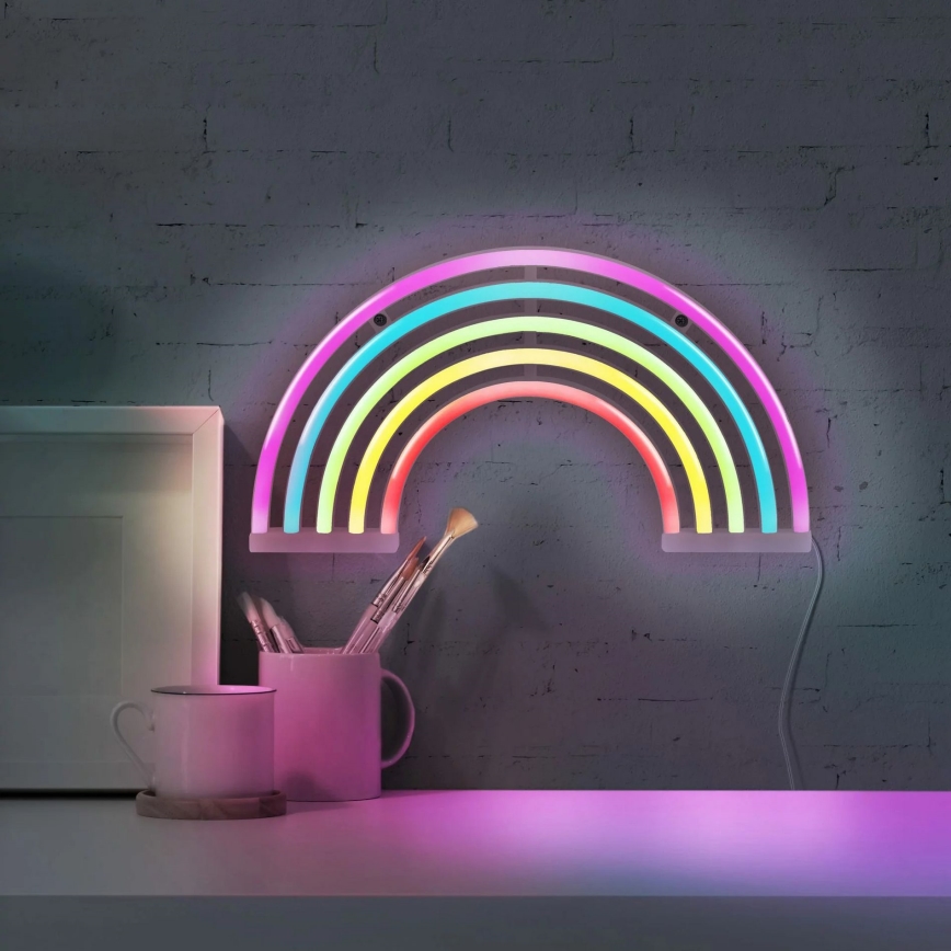 LED Neónová nástenná dekorácia RAINBOW LED/3W/3xAA multicolor