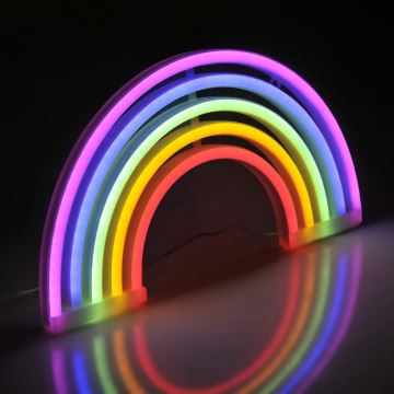 LED Neónová nástenná dekorácia RAINBOW LED/3W/3xAA multicolor