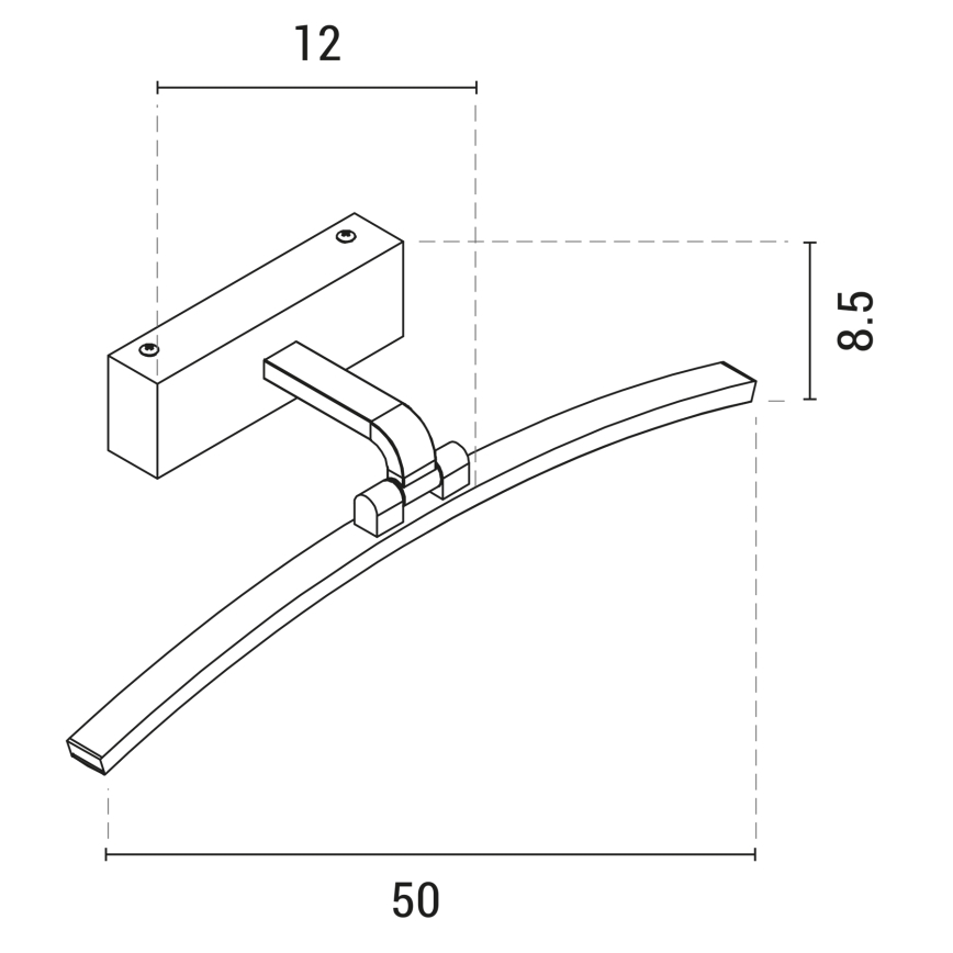 LED Obrazové svietidlo LED/10W/230V 4000Κ 50 cm čierna