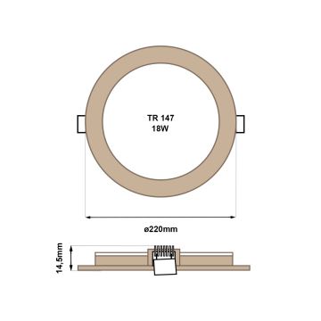 LED Podhľadové svietidlo CIRCLE LED/18W/230V 4200K 22 cm hnedá