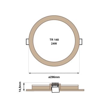 LED Podhľadové svietidlo CIRCLE LED/24W/230V 4200K 29,6 cm hnedá