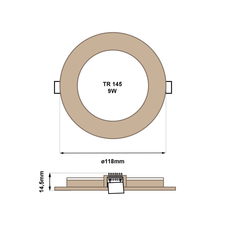 LED Podhľadové svietidlo CIRCLE LED/6W/230V 4200K 11,8 cm hnedá