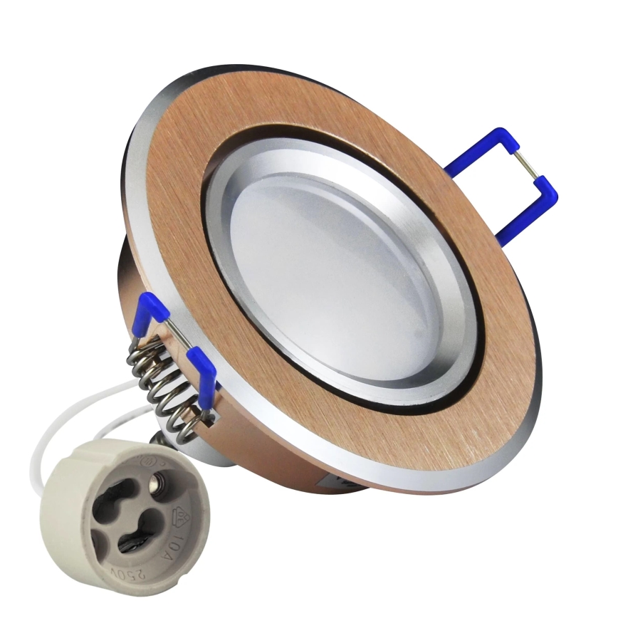 LED Podhľadové svietidlo SLNKO OLAL 1xGU10/3,5W/230V 3000K pr. 8,4 cm zlatá