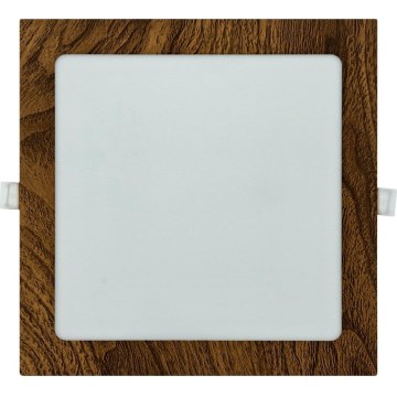 LED Podhľadové svietidlo SQUARE LED/18W/230V 4200K 22x22 cm hnedá