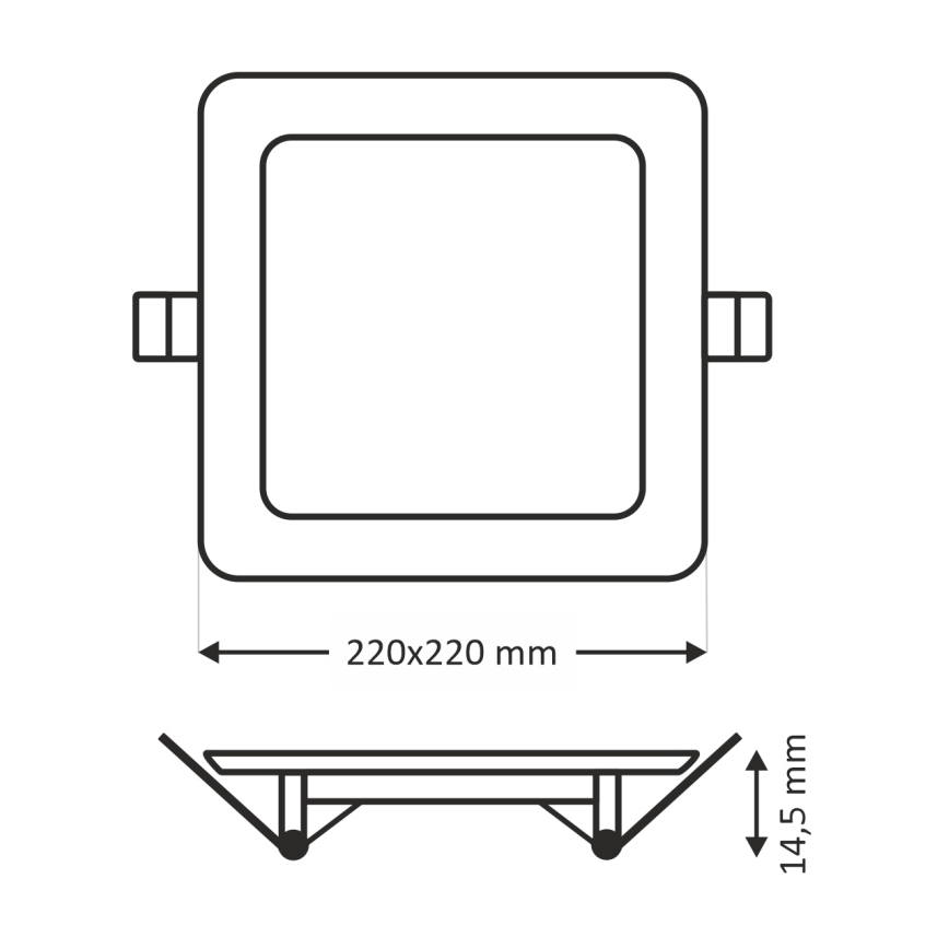 LED Podhľadové svietidlo SQUARE LED/18W/230V 4200K 22x22 cm hnedá