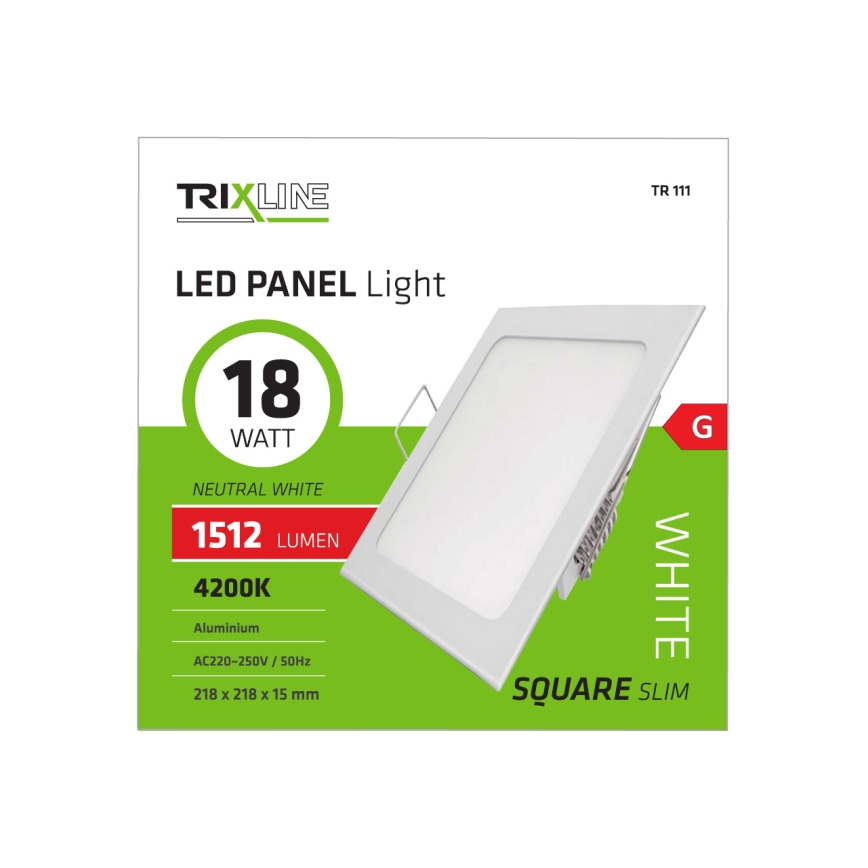 LED Podhľadové svietidlo SQUARE LED/18W/230V 4200K