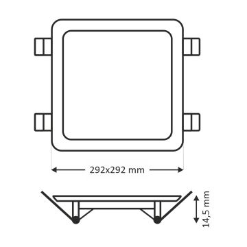 LED Podhľadové svietidlo SQUARE LED/24W/230V 4200K 29,2x29,2 cm hnedá