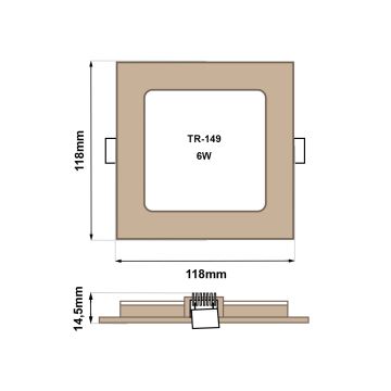 LED Podhľadové svietidlo SQUARE LED/6W/230V 4200K 11,8x11,8 cm hnedá