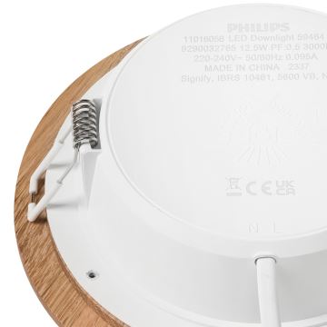 LED Podhľadové svietidlo WOODY SPOT LED/12,5W/230V 3000K dub ø 16 cm