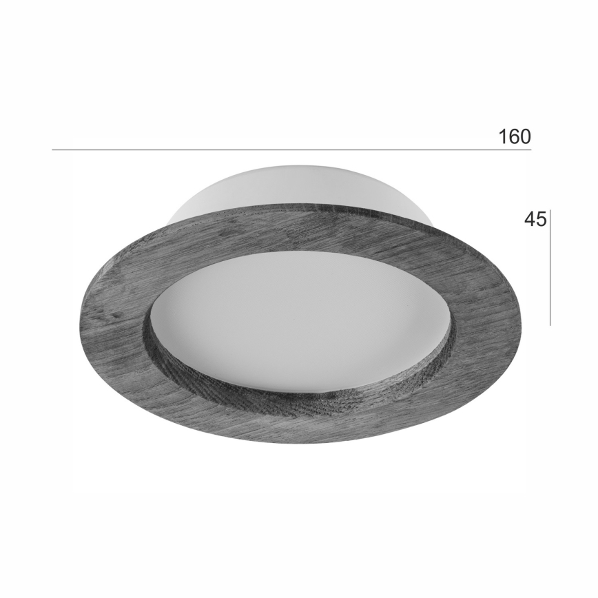 LED Podhľadové svietidlo WOODY SPOT LED/12,5W/230V 4000K dub ø 16 cm