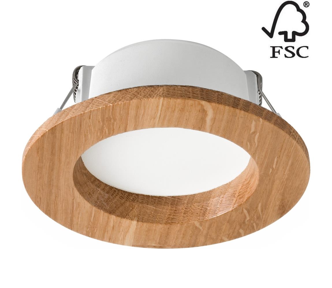  LED Podhľadové svietidlo WOODY SPOT LED/5,5W/230V 4000K dub ø 10 cm 