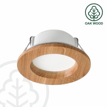 LED Podhľadové svietidlo WOODY SPOT LED/5,5W/230V 4000K dub ø 10 cm