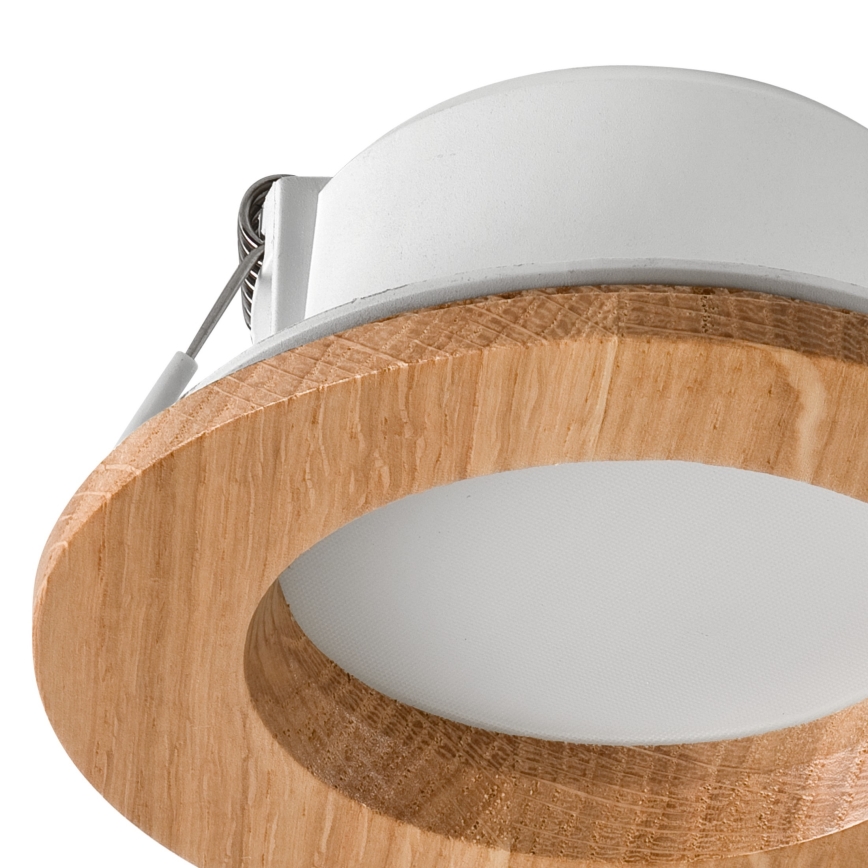 LED Podhľadové svietidlo WOODY SPOT LED/5,5W/230V 4000K dub ø 10 cm