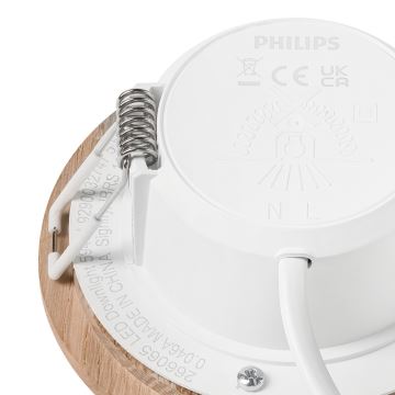 LED Podhľadové svietidlo WOODY SPOT LED/5,5W/230V 4000K dub ø 10 cm