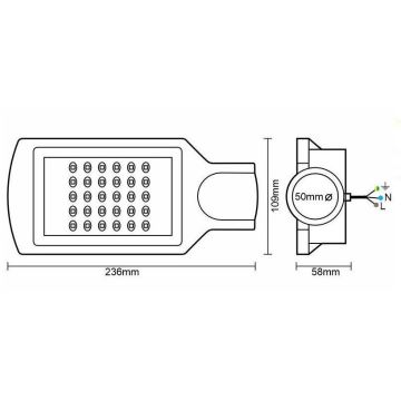 LED Pouličná lampa LED/30W/170-400V IP67