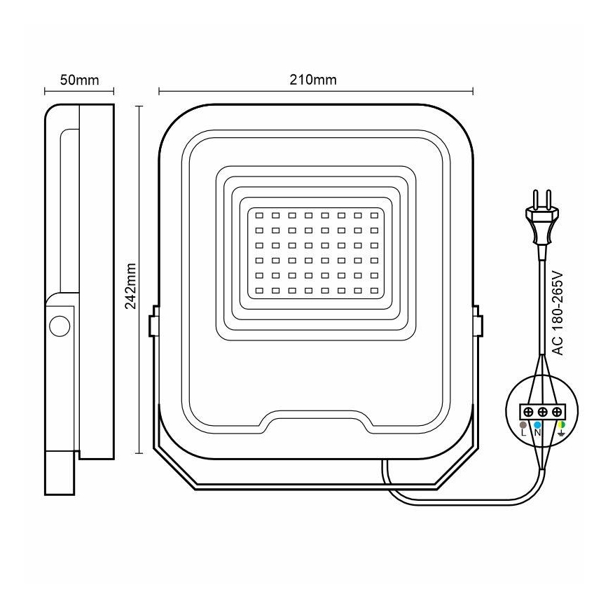 LED Reflektor PROFI LED/50W/180-265V 5000K IP65