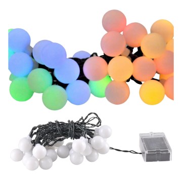 LED RGB Solární reťaz PARTY 30xLED/1,2V 3,9 m IP44