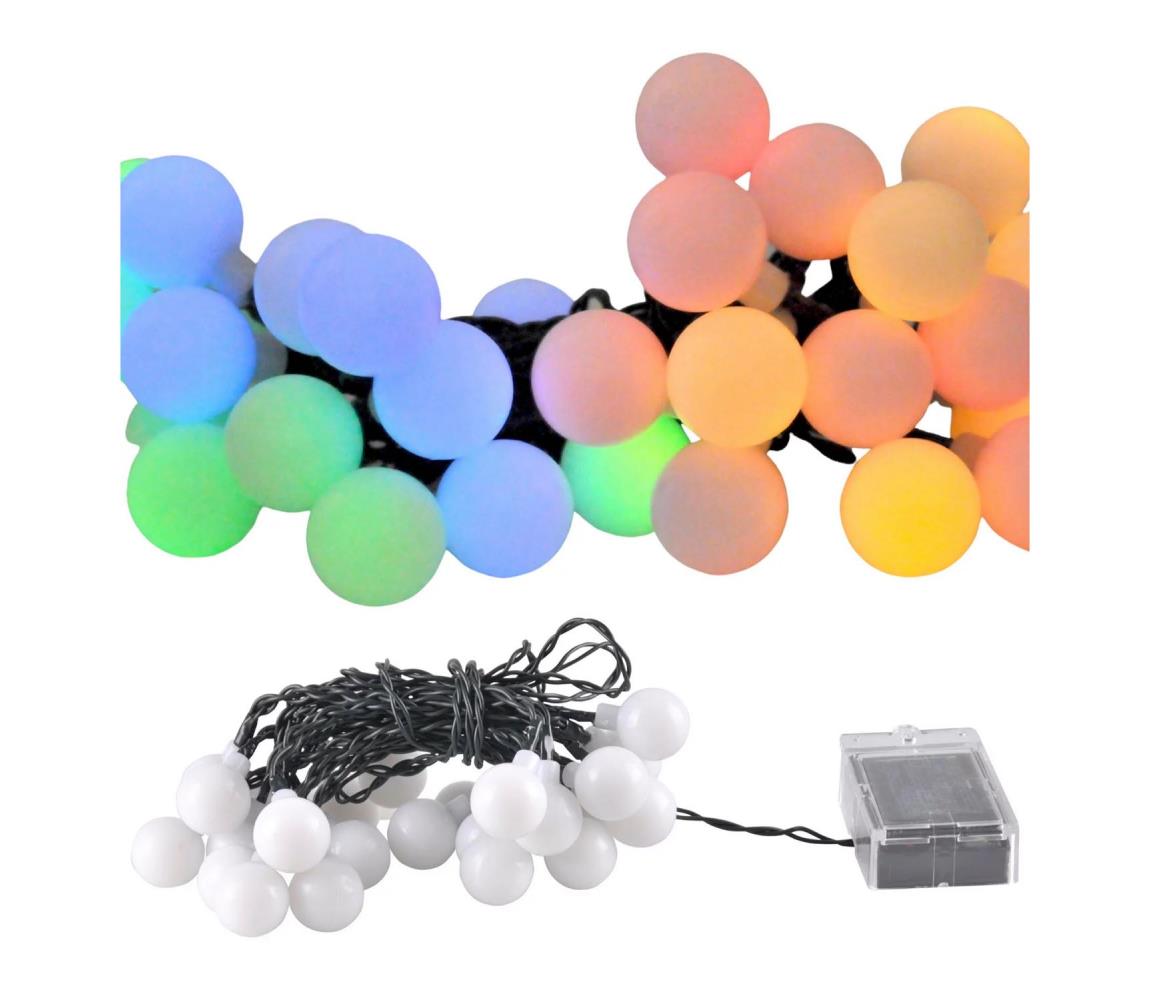  LED RGB Solární reťaz PARTY 30xLED/1,2V 3,9 m IP44 