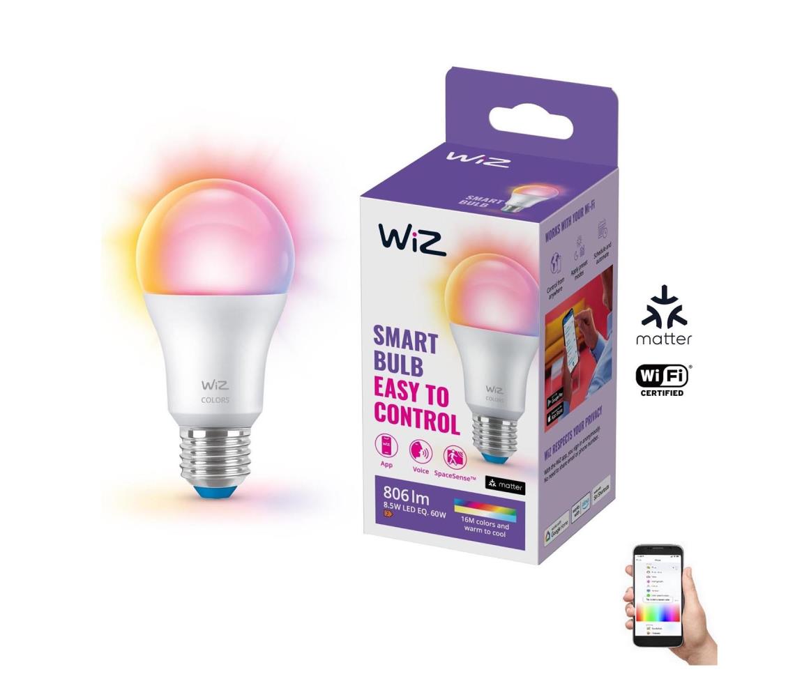 WiZ LED RGB Stmievateľná žiarovka A60 E27/8,5W/230V 2200-6500K Wi-Fi - WiZ 