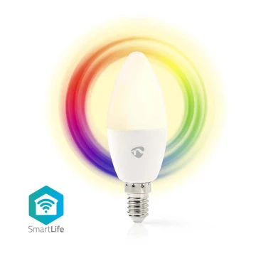 LED RGB Stmievateľná žiarovka Smartlife E14/4,9W/230V Wi-Fi 2700-6500K