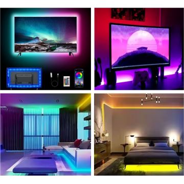 LED RGB Stmievateľný pásik LED/6W/5V USB 2 m + diaľkové ovládanie