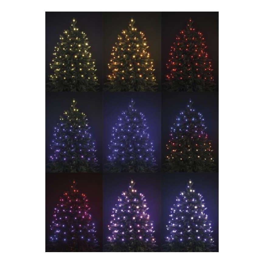 LED RGB Vianočná vonkajšia reťaz 160xLED/72 módov 19m IP44 + diaľkové ovládanie