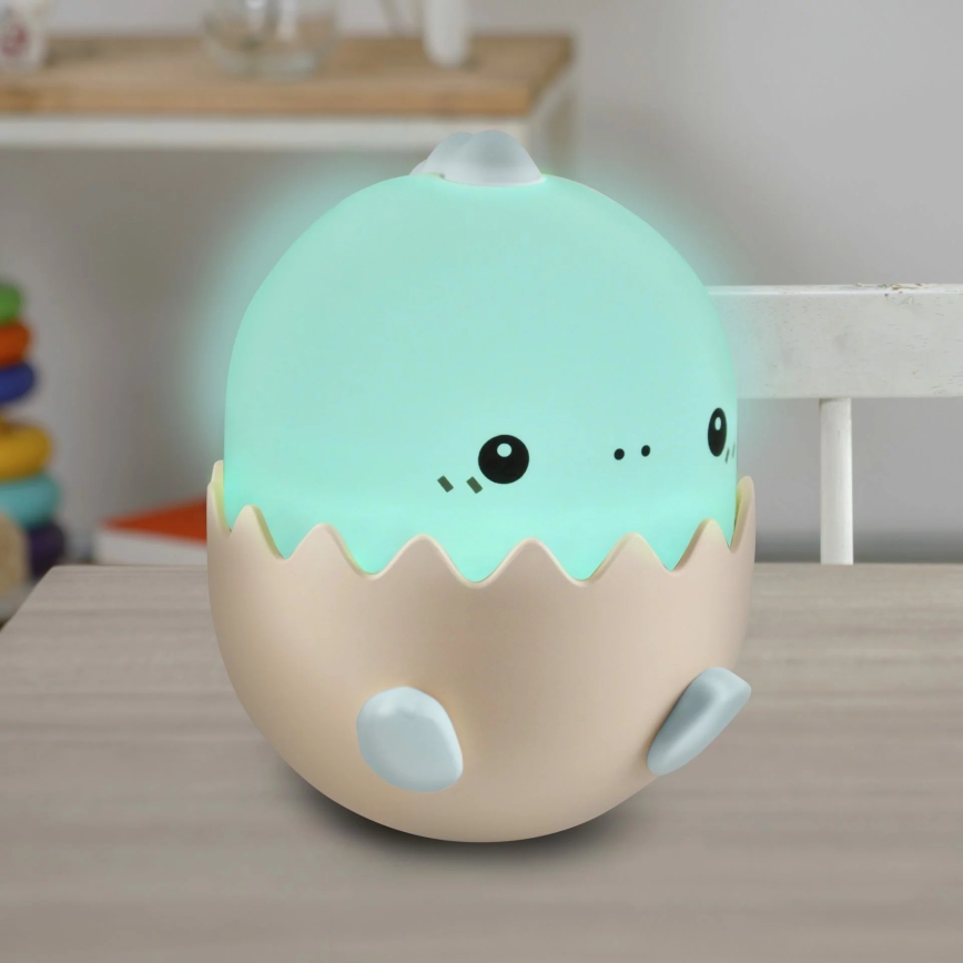 LED RGBW Stmievateľná detská dotyková lampa BABY DINO LED/0,75W/5V USB 1200mAh modrá