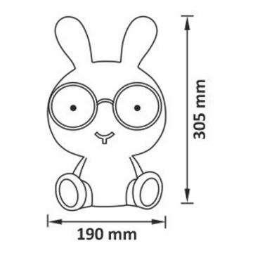 LED RGBW Stmievateľná detská nočná lampička LED/2,5W/230V králik biela