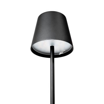 LED RGBW Stmievateľná vonkajšia nabíjacia lampa LED/4W/4000 mAh 3000/4000/5500K IP44 čierna